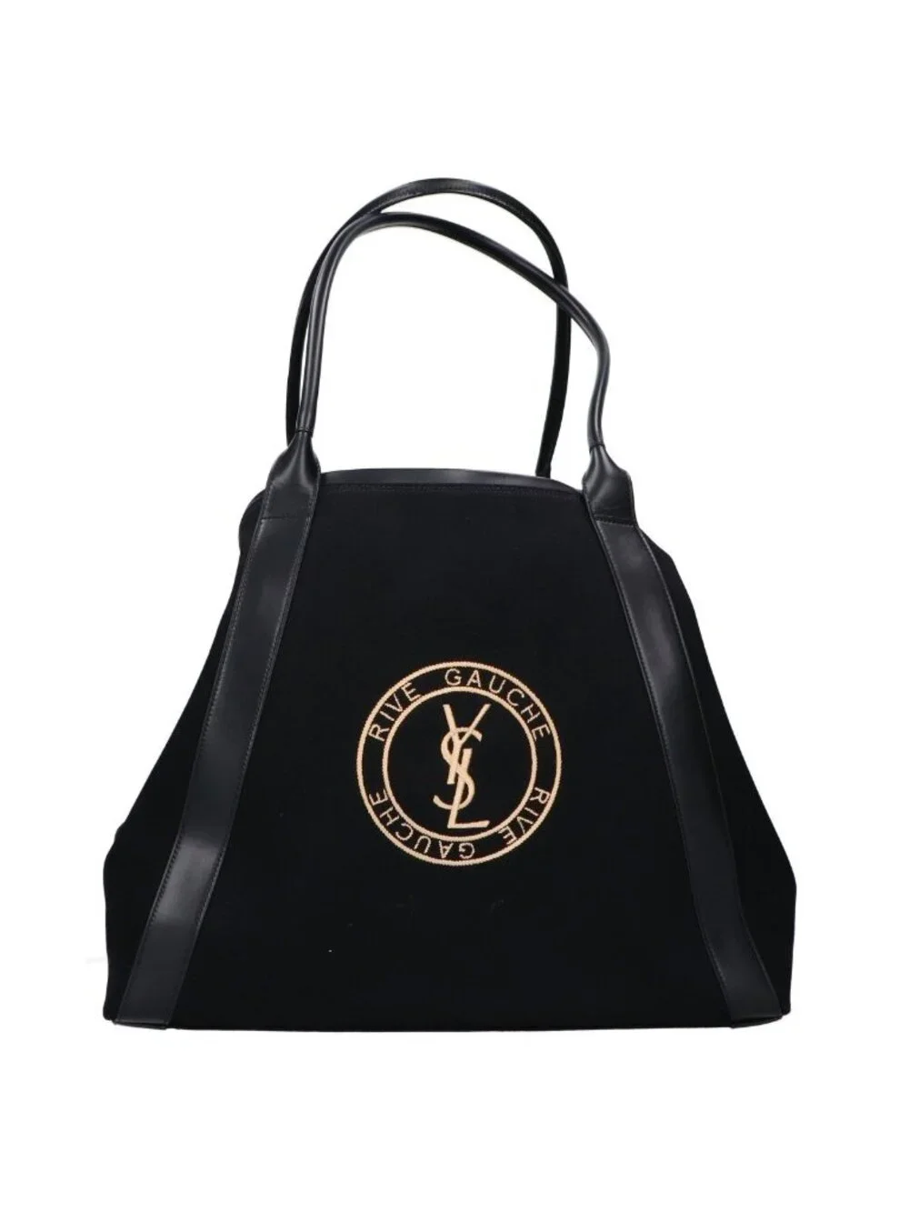 Saint Laurent Paris Rive Goche Cover Logo Embroidery Canvas Tote